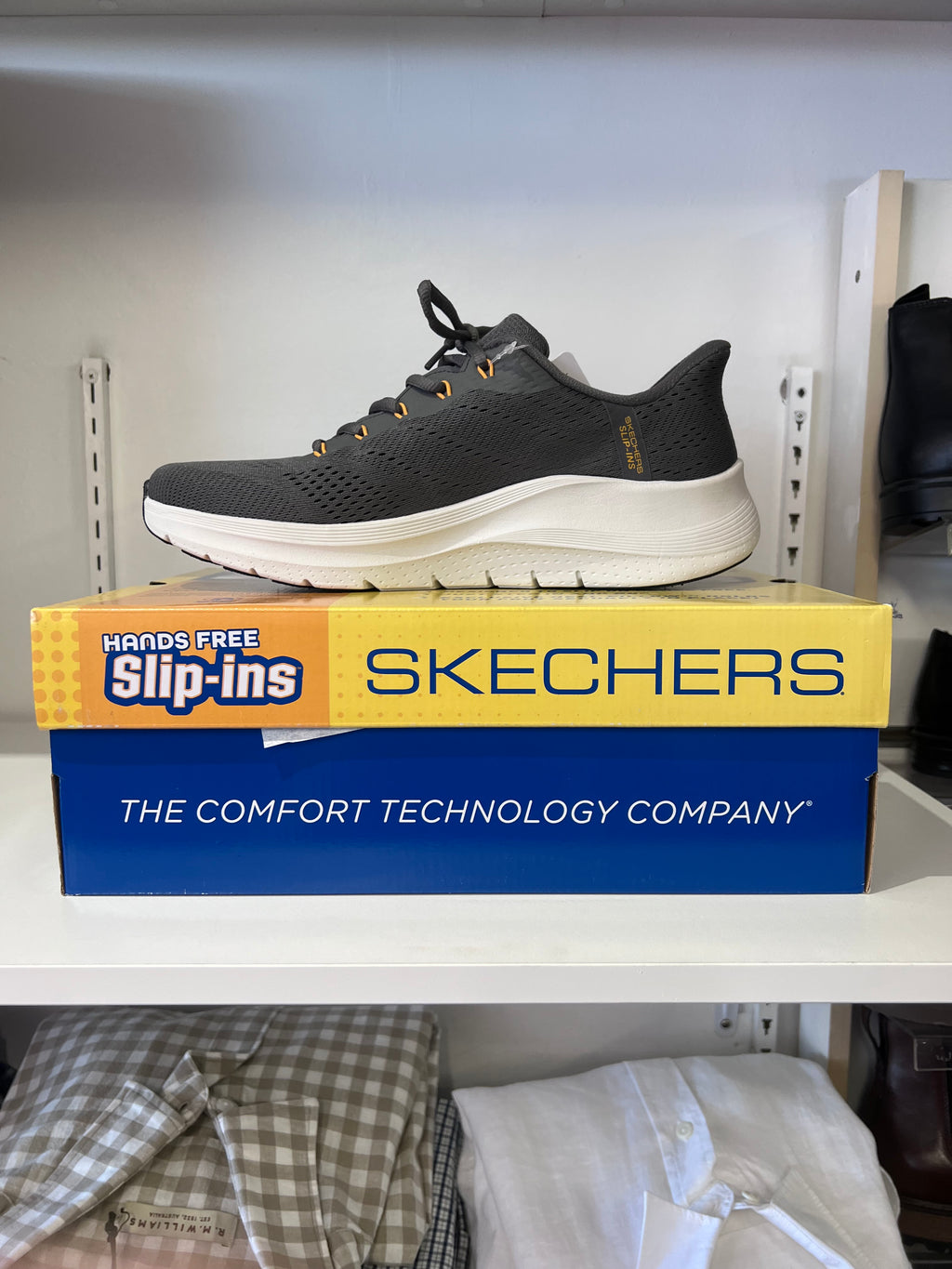 Skechers Men’s Slip-On – Charcoal / Yellow